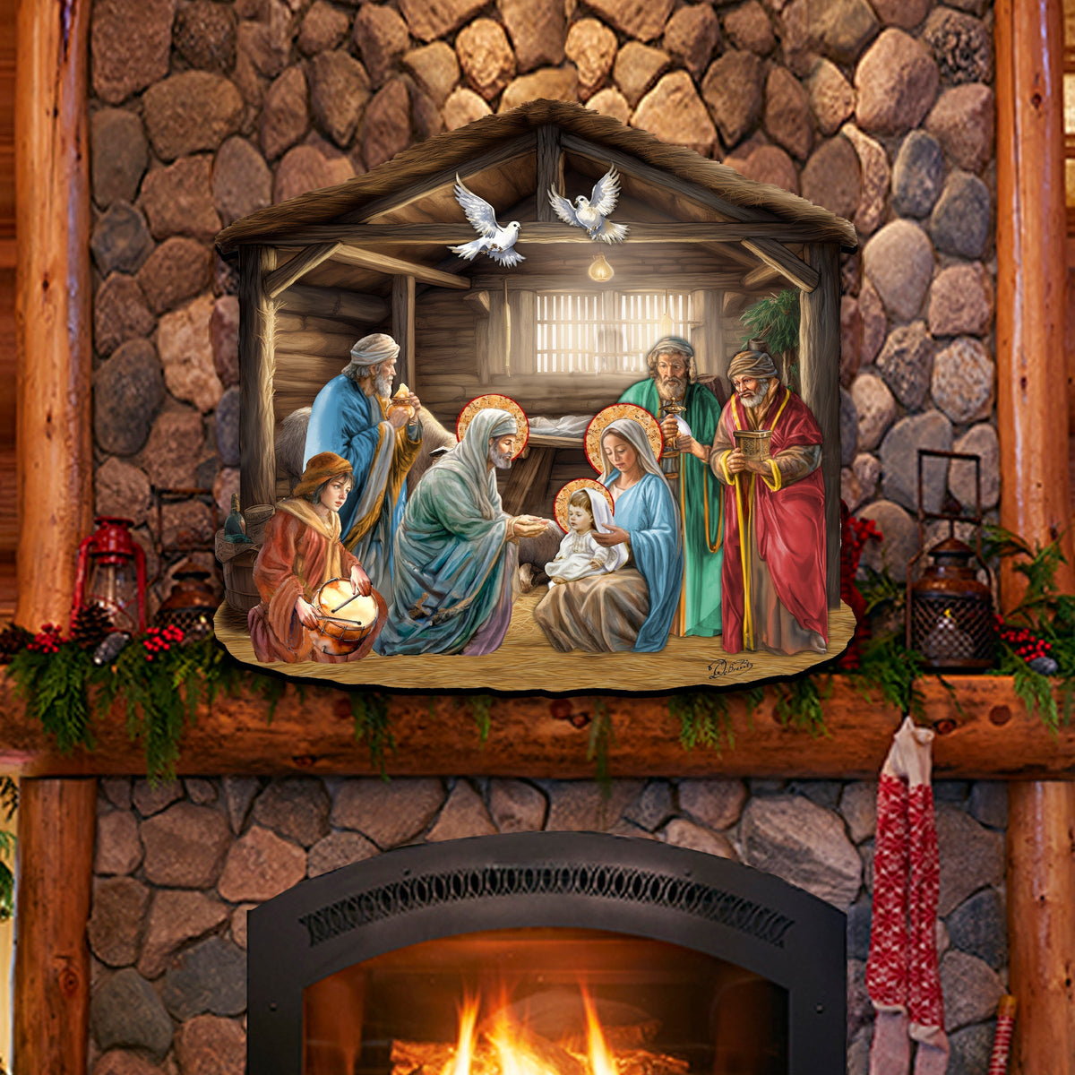 Handcrafted Nativity Holiday Door Decor