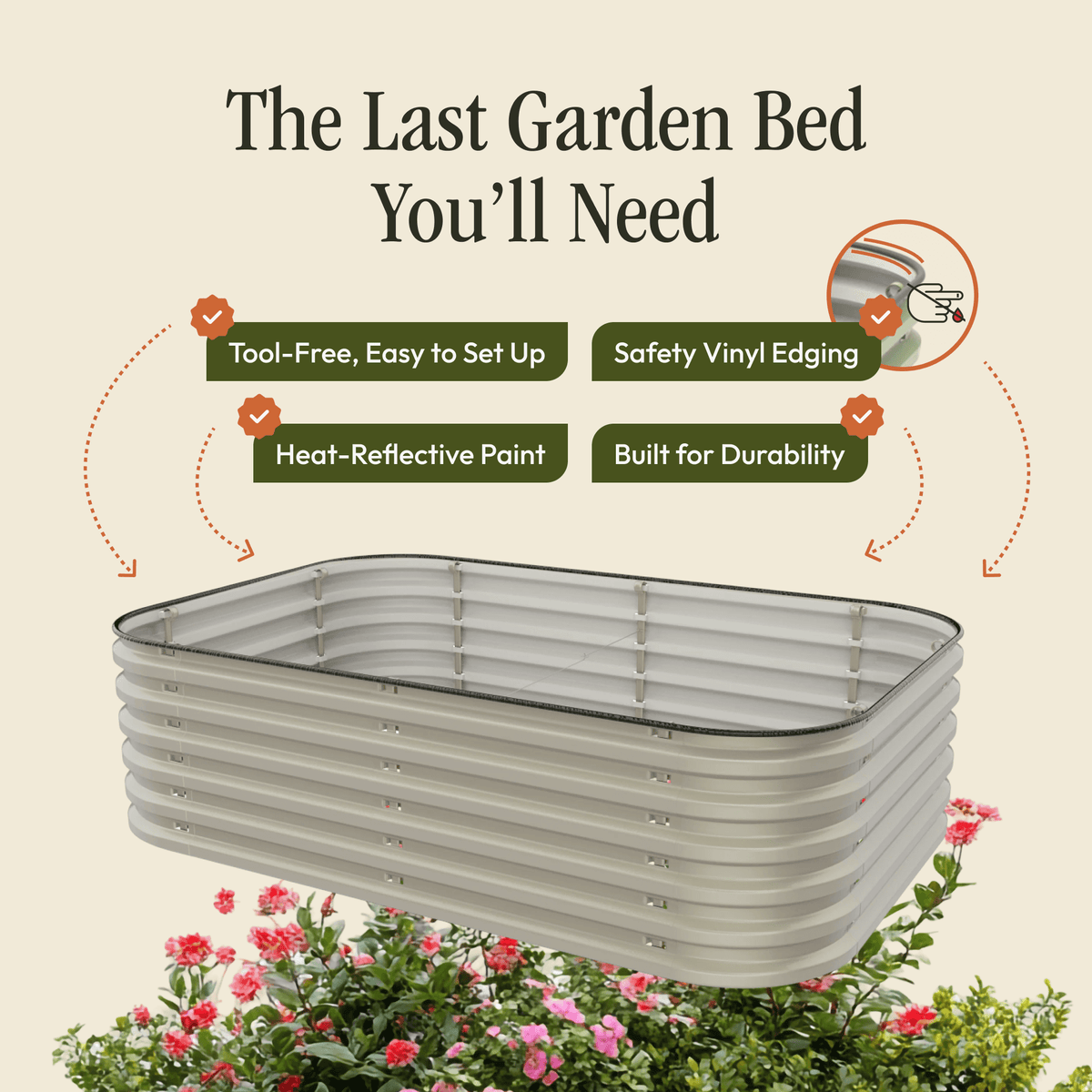 Modular Metal Raised Garden Bed – No Tools Needed