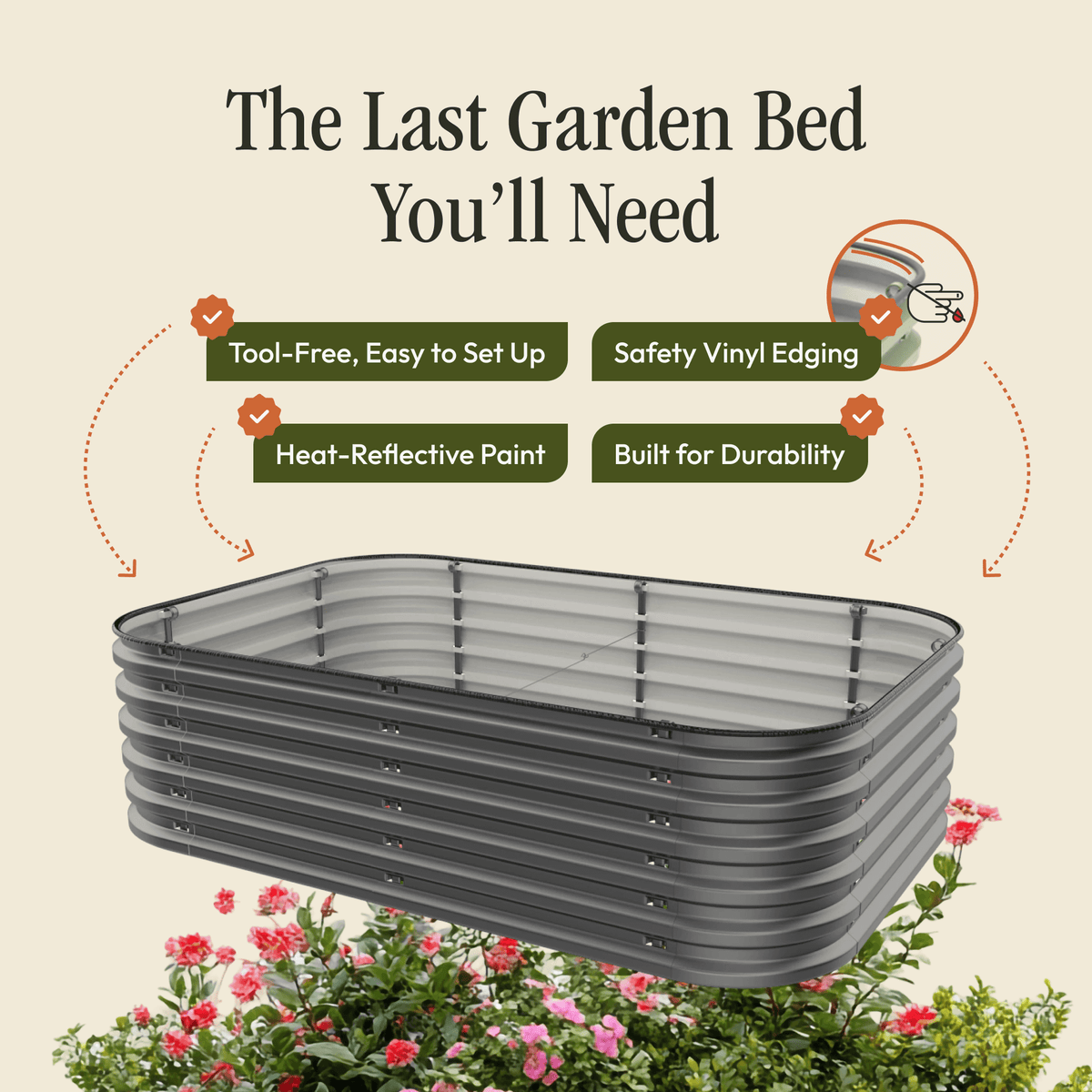 Modular Metal Raised Garden Bed – No Tools Needed
