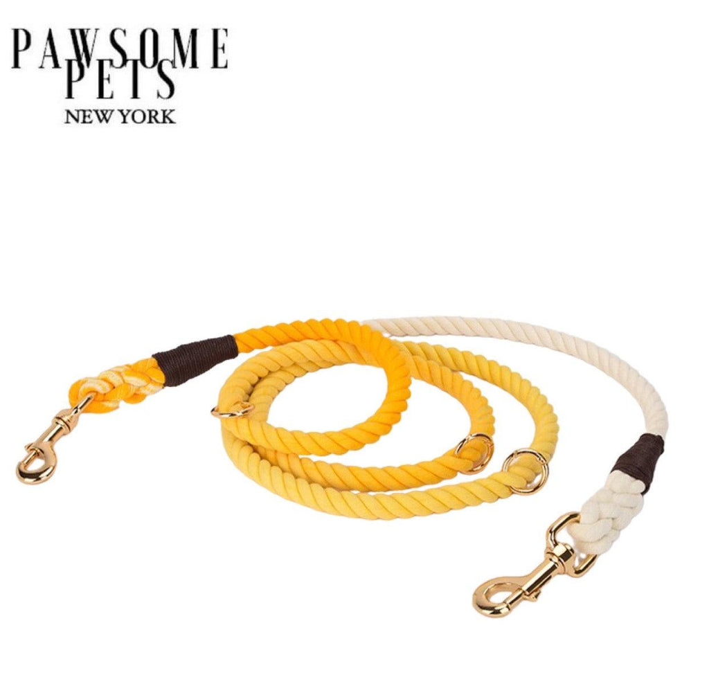 Hands-Free Rope Dog Leash – Ombre Golden Yellow