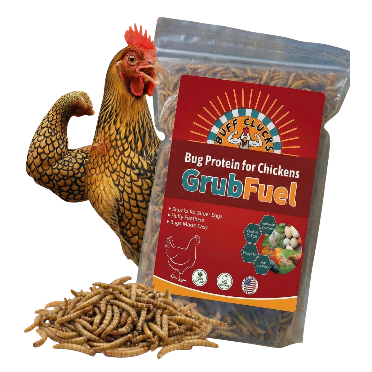 GrubFuel Black Soldier Fly Larvae for Chickens
