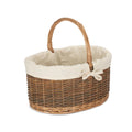 Cotton-Lined Country Wicker Market Basket