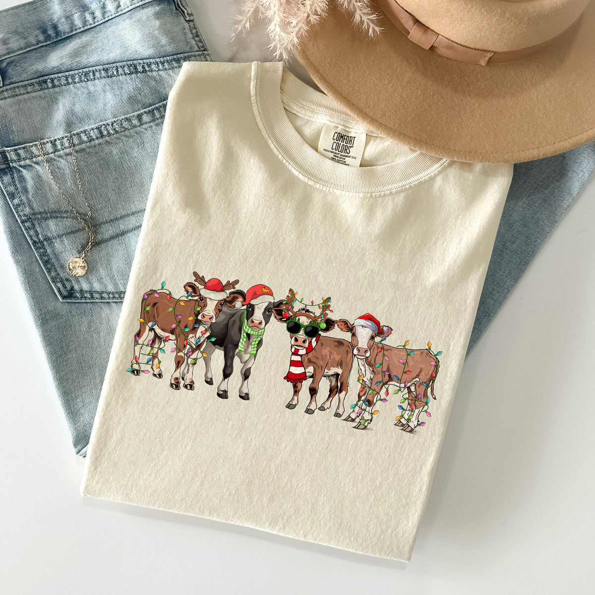 Christmas Calves Comfort Colors Tee