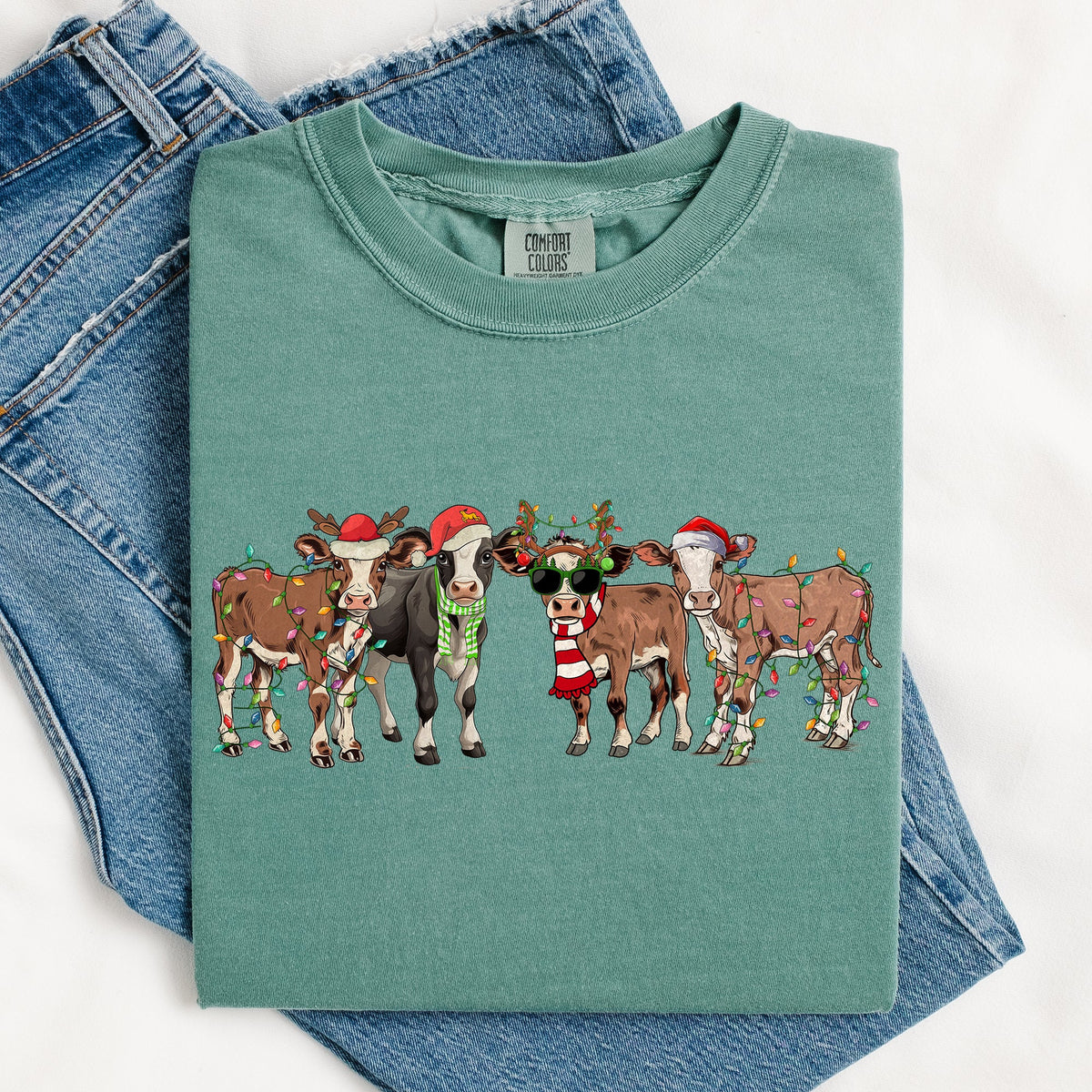 Christmas Calves Comfort Colors Tee