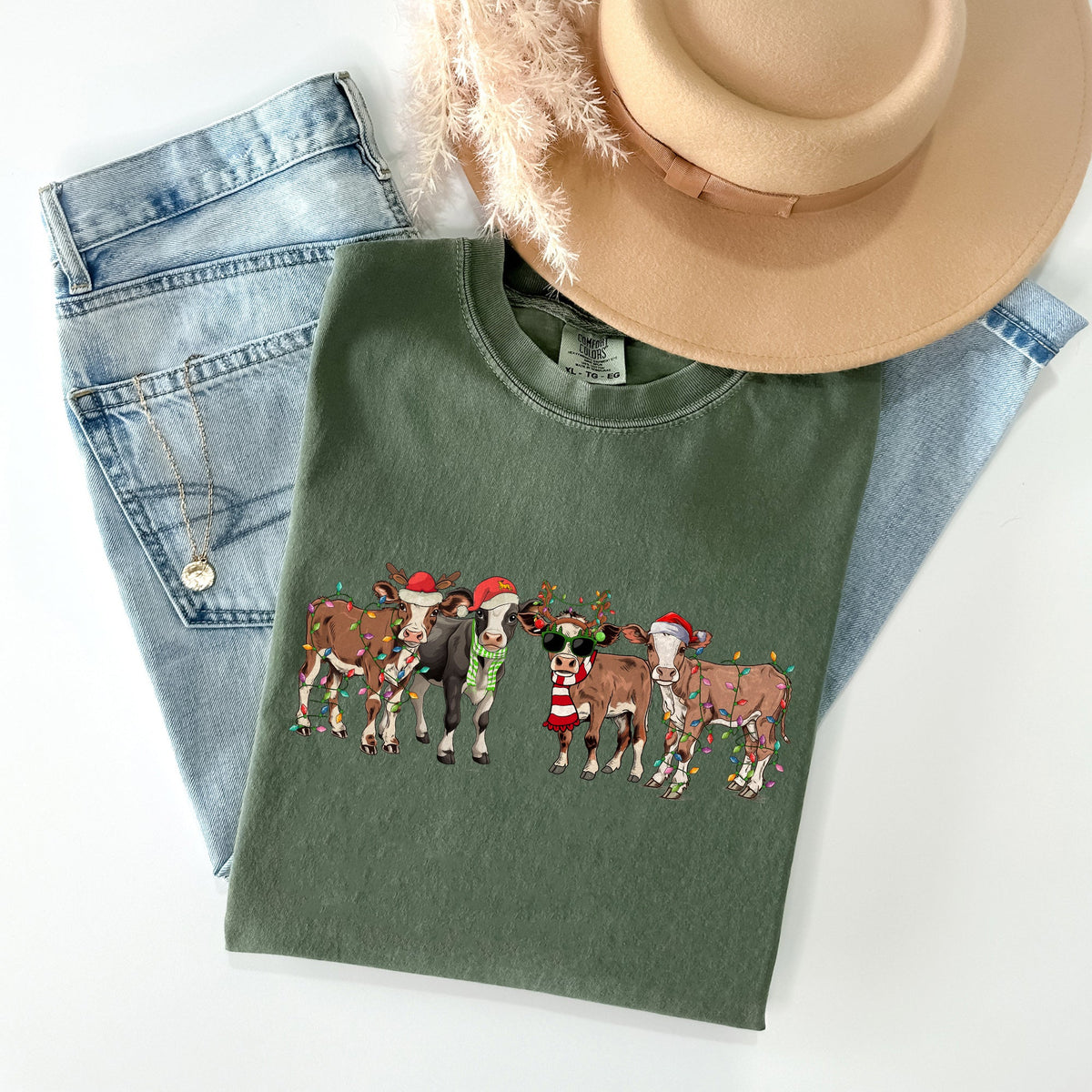 Christmas Calves Comfort Colors Tee
