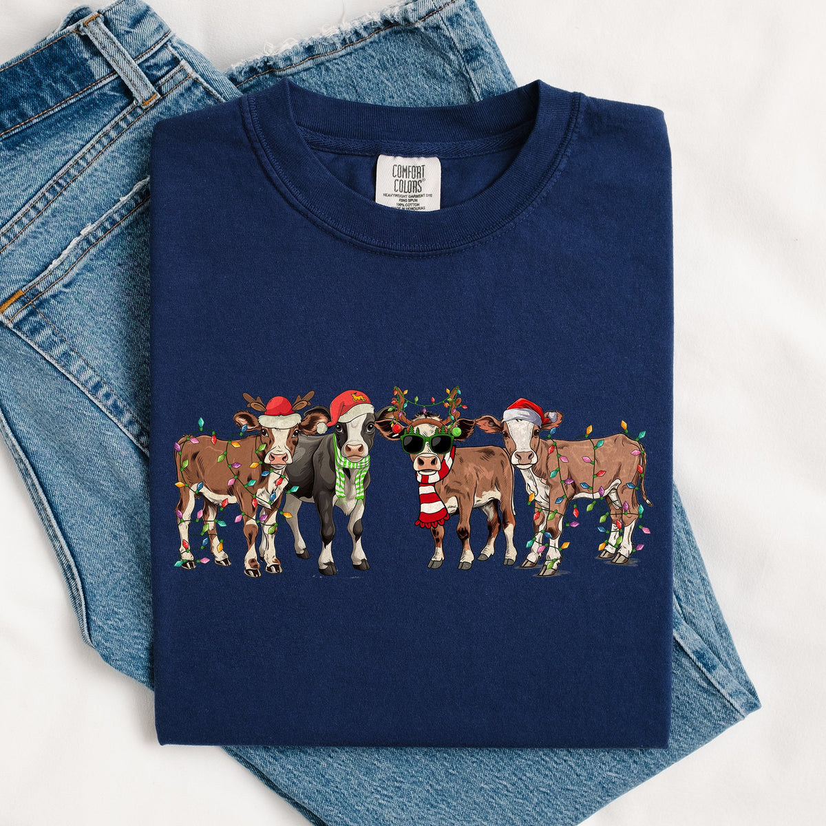 Christmas Calves Comfort Colors Tee
