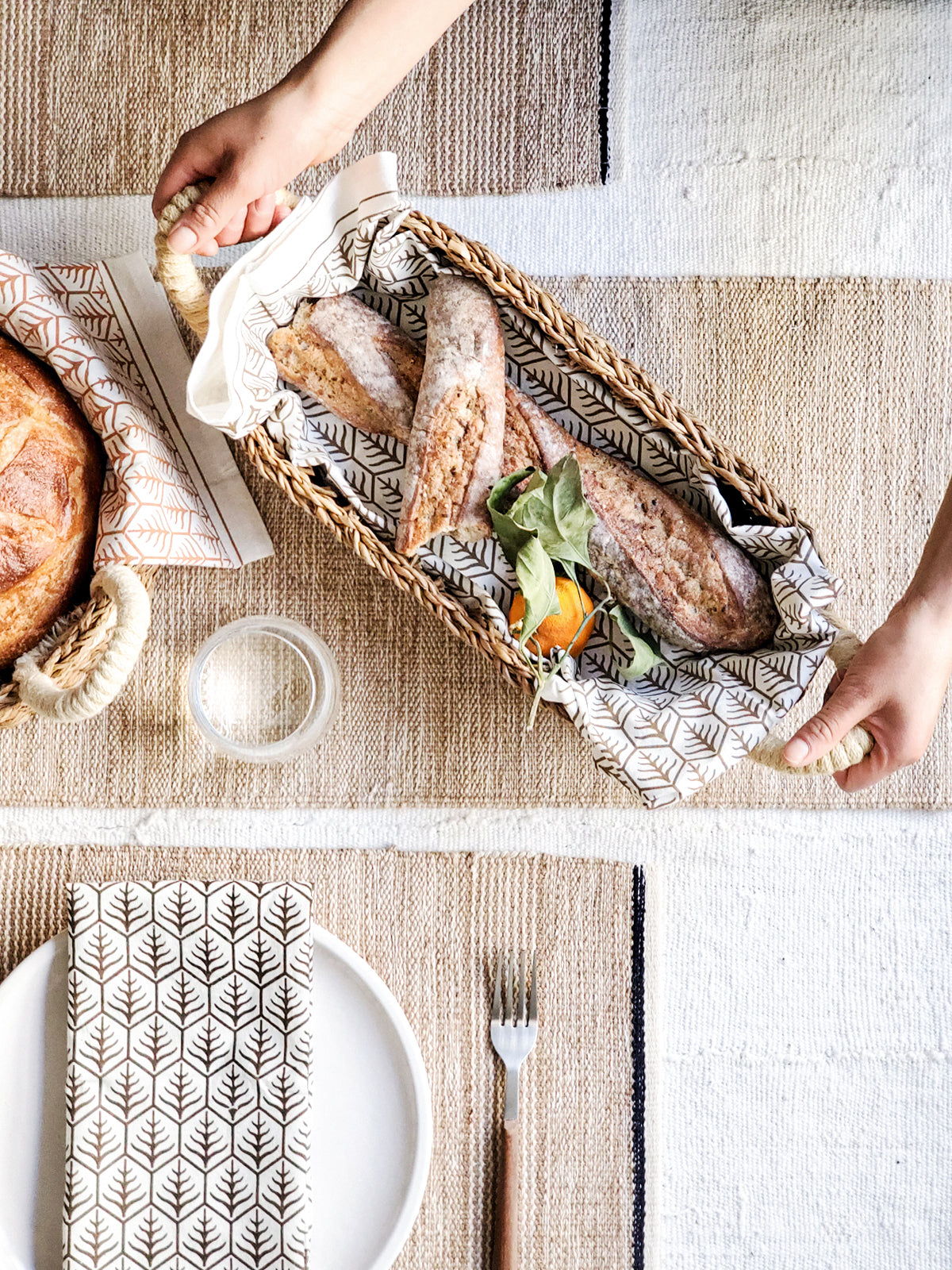 Handwoven Savar Seagrass Bread Basket