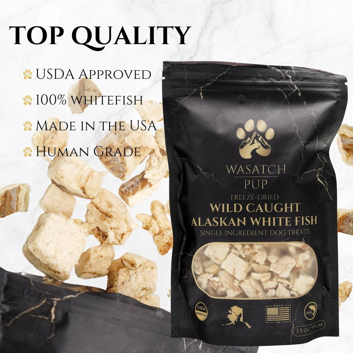 Freeze-Dried Alaskan Whitefish Dog Treats