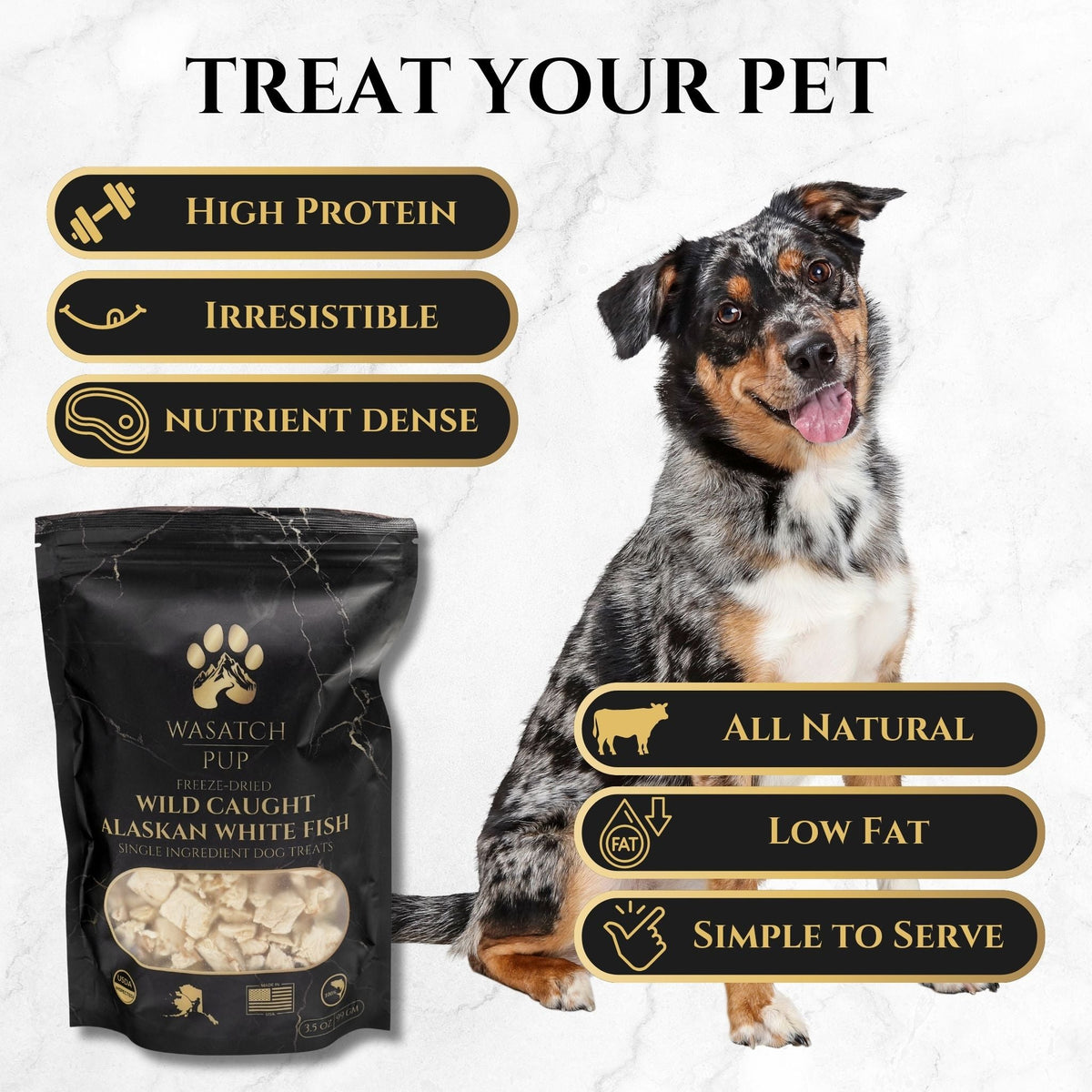 Freeze-Dried Alaskan Whitefish Dog Treats