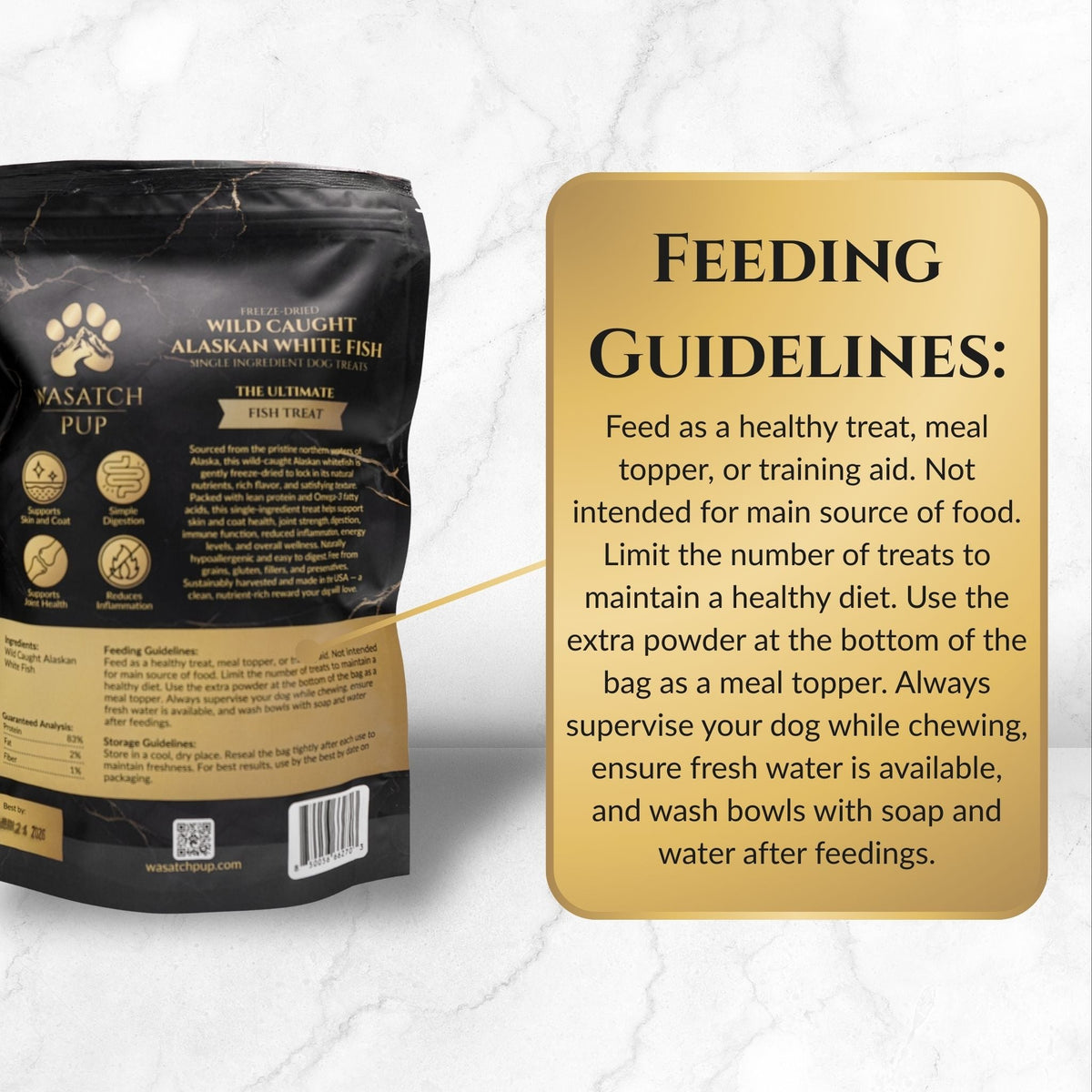 Freeze-Dried Alaskan Whitefish Dog Treats