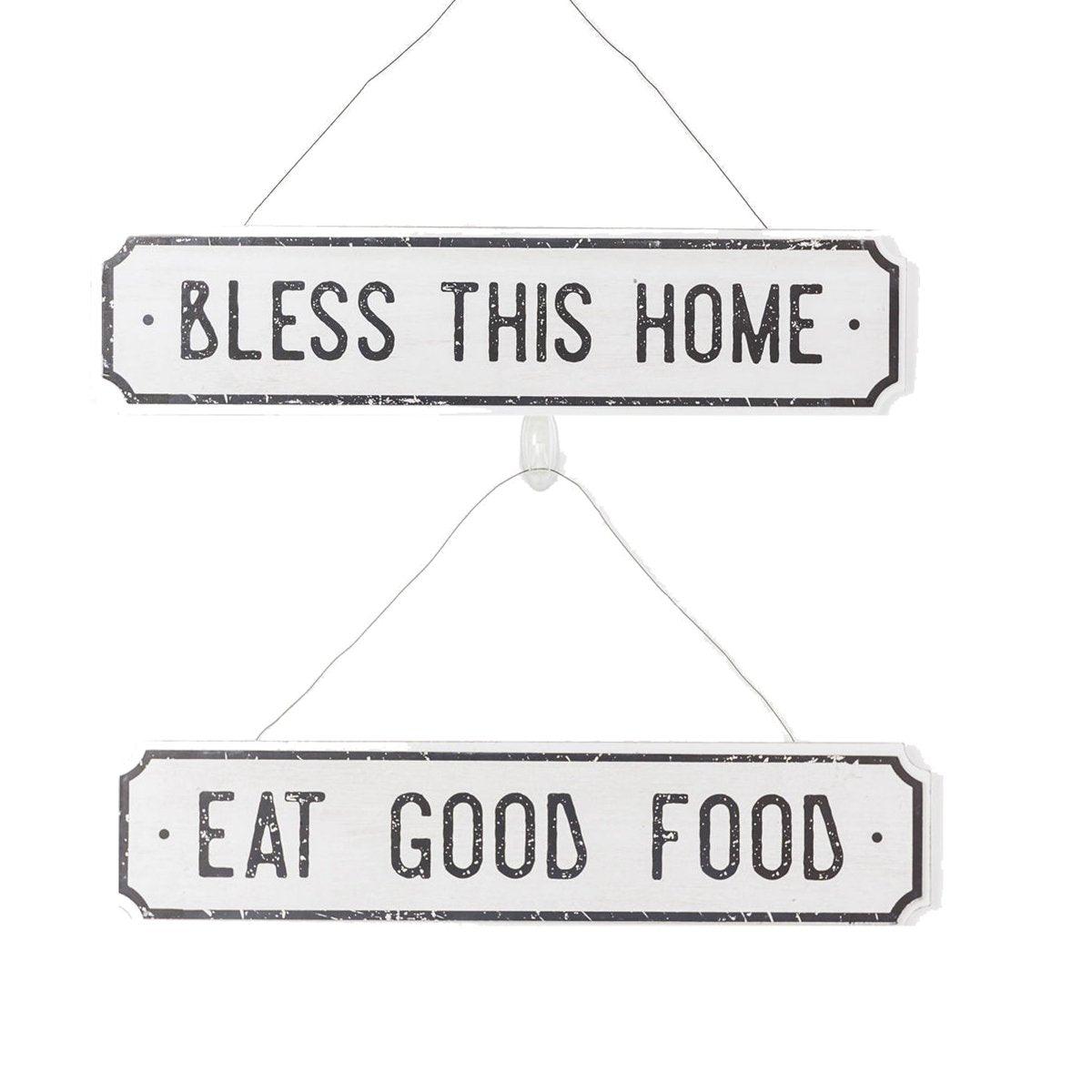 Farmhouse Wood Signs – Bless This Home / Eat Good Food