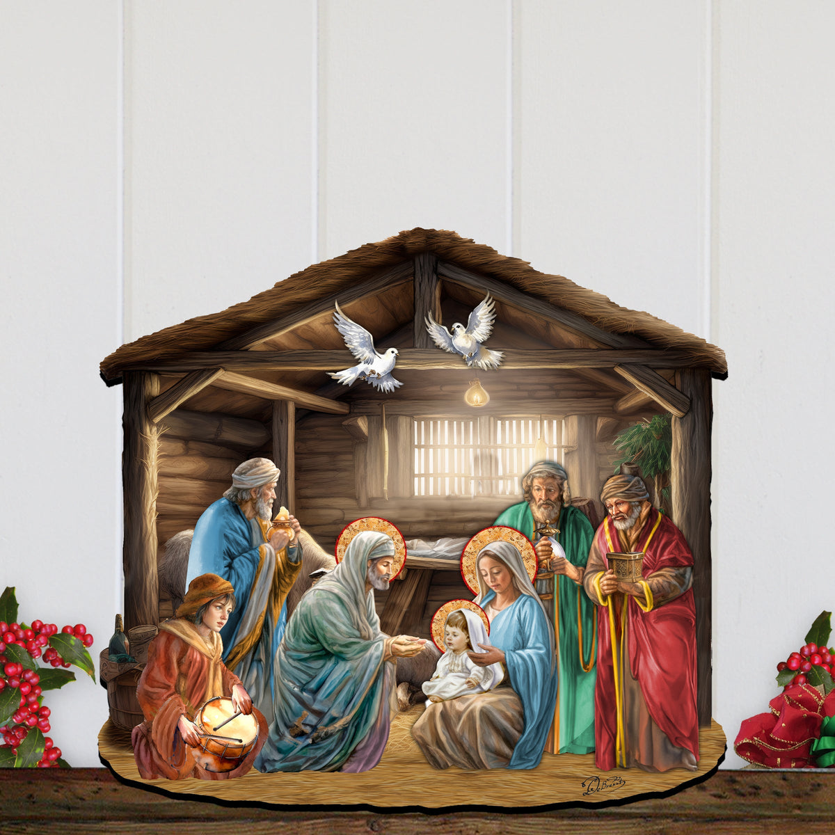 Handcrafted Nativity Holiday Door Decor