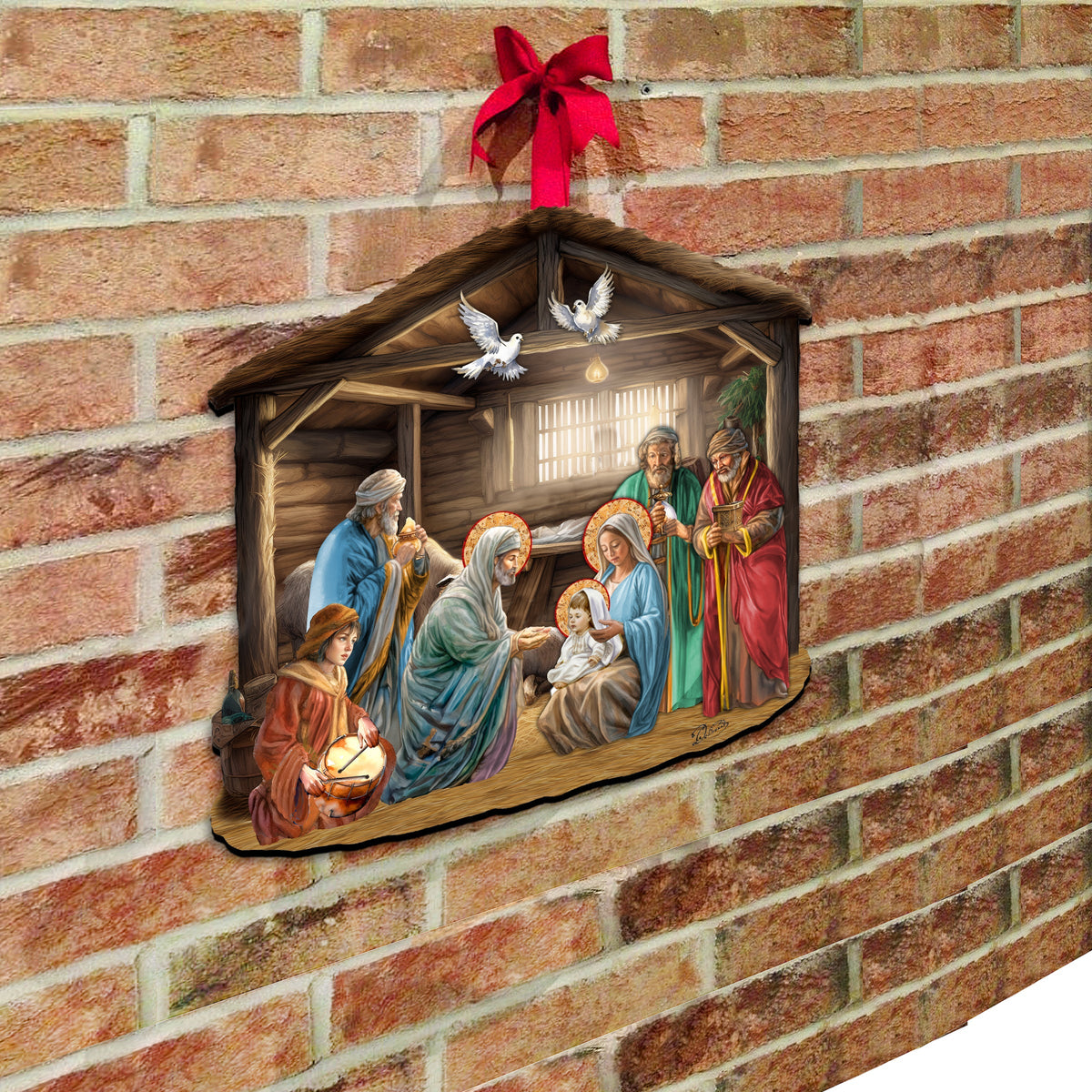 Handcrafted Nativity Holiday Door Decor