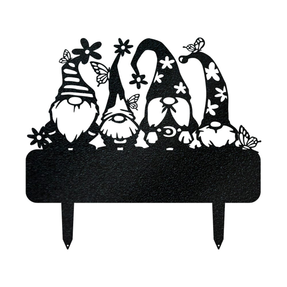 Garden Gnome Monogram - Metal Yard Signs