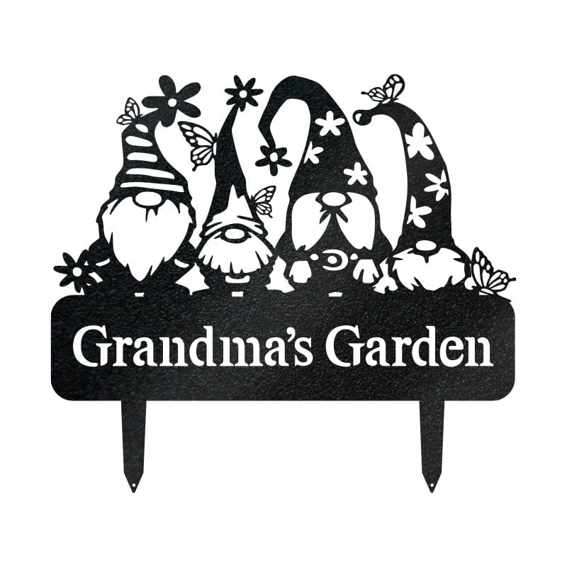 Garden Gnome Monogram - Metal Yard Signs