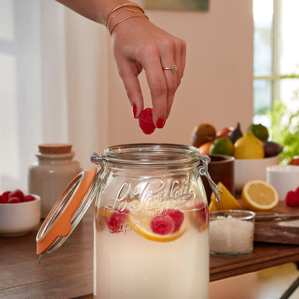 Le Parfait French Glass Preserve Jars with Wire-Bail Lids