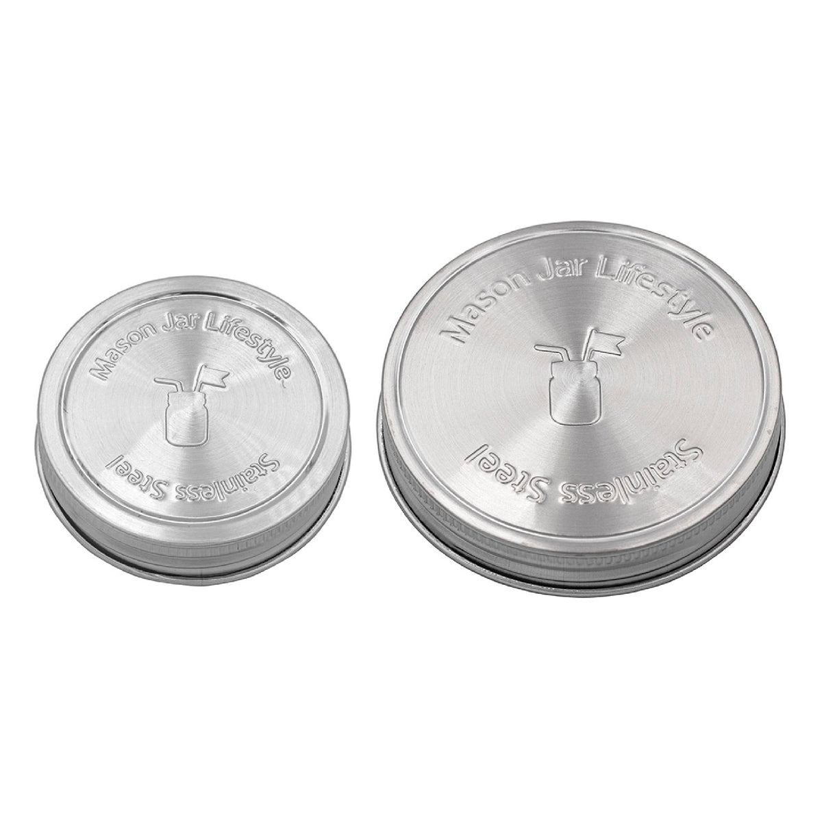 Stainless Steel Storage Lids with Leak-Proof Silicone Liners for Mason Jars 5 Pack