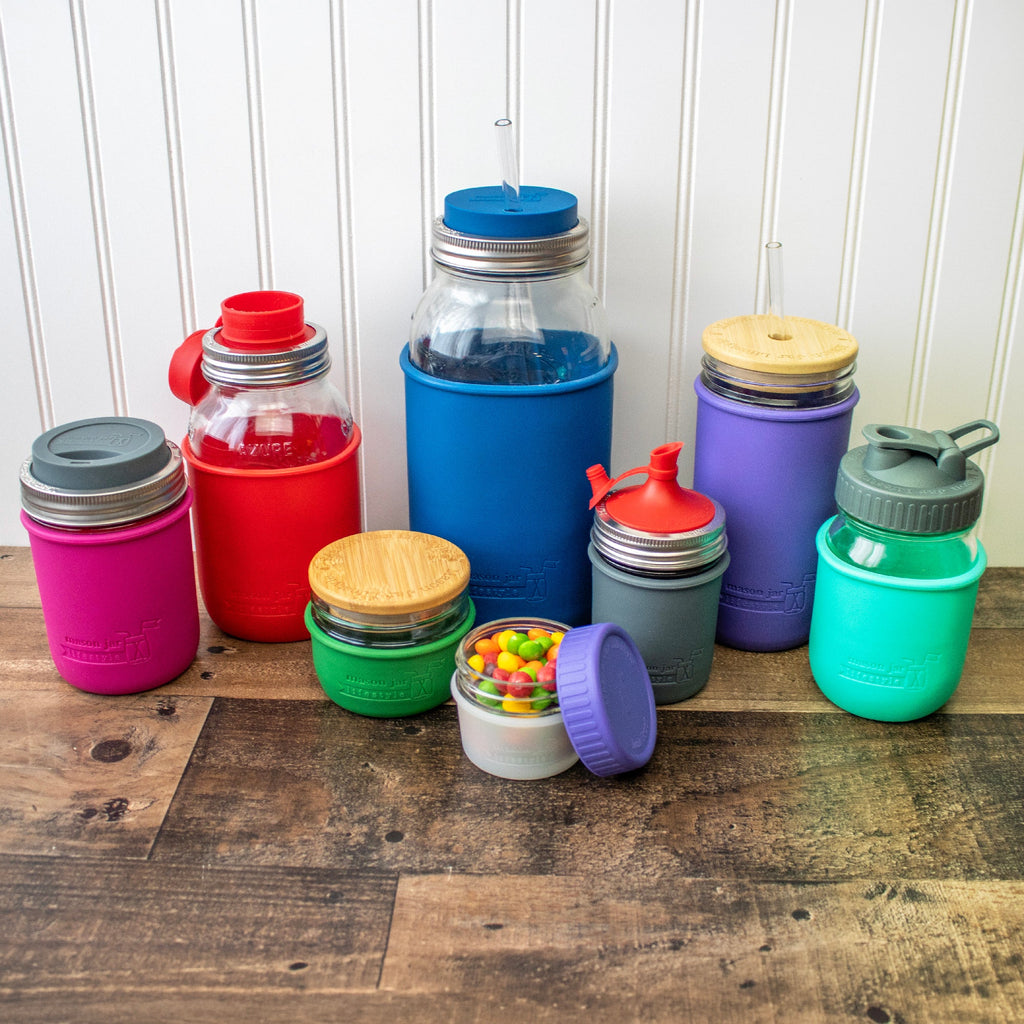 Silicone Sleeve for Wide Mouth Pint 16oz Mason Jars
